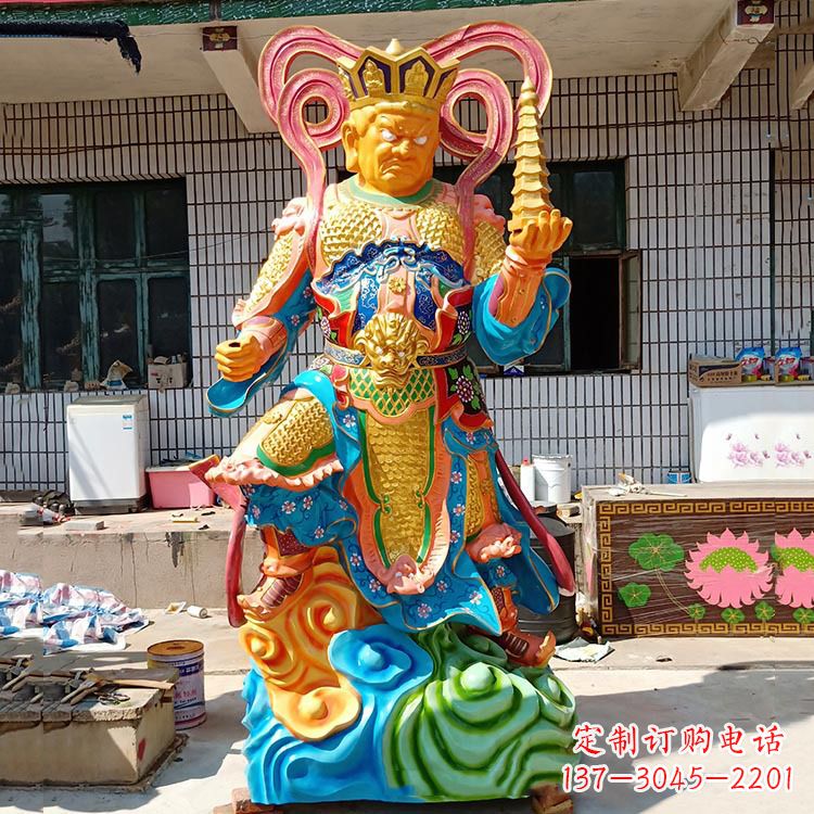 聊城玻璃钢托塔天王雕塑