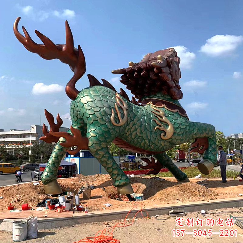 聊城麒麟雕塑——美丽传说的象征