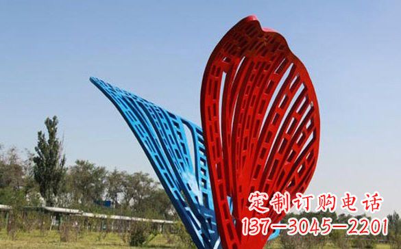 聊城彩色不锈钢抽象蝴蝶雕塑