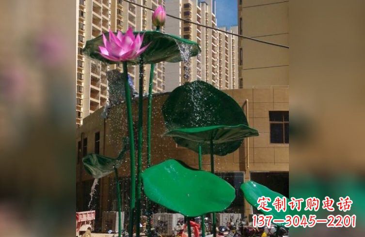聊城彩色不锈钢荷花雕塑美丽而富有寓意