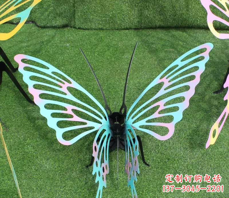 聊城彩色不锈钢镂空蝴蝶雕塑精美又充满生机