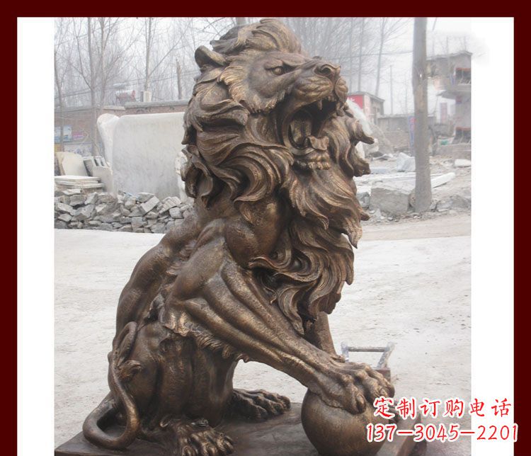 聊城传统工艺——踩球欧式狮子铜雕