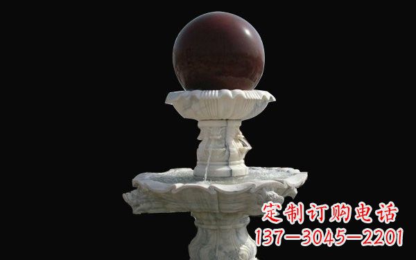 聊城草白玉风水球石雕