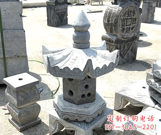 聊城草坪大理石雕塑石灯 (2)