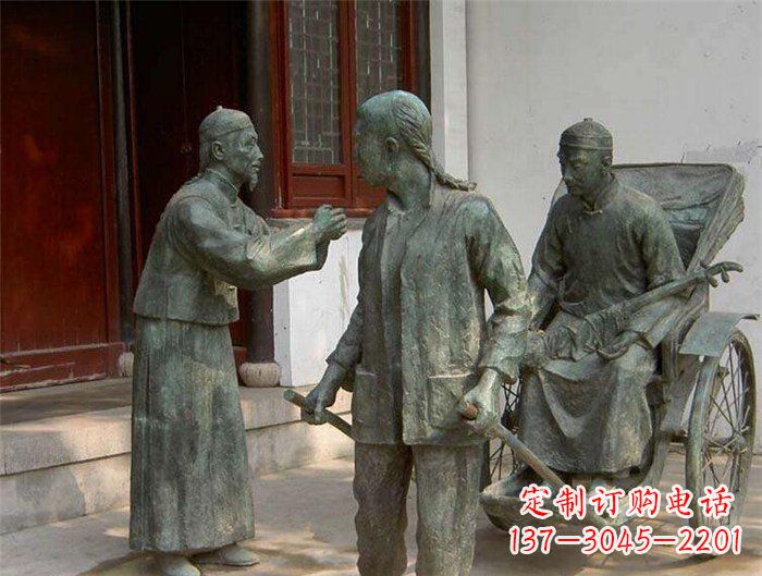 聊城车夫拉车古代人物铜雕