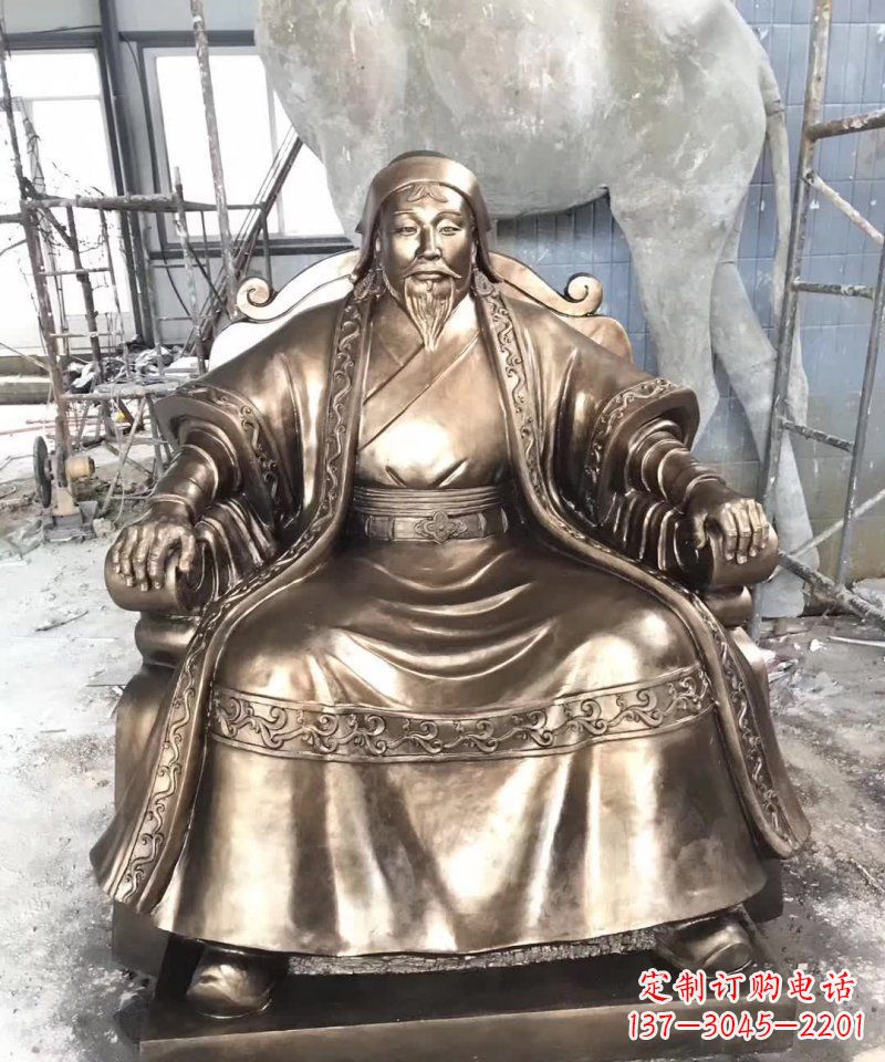 聊城成吉思汗铜雕——象征着蒙古强大力量