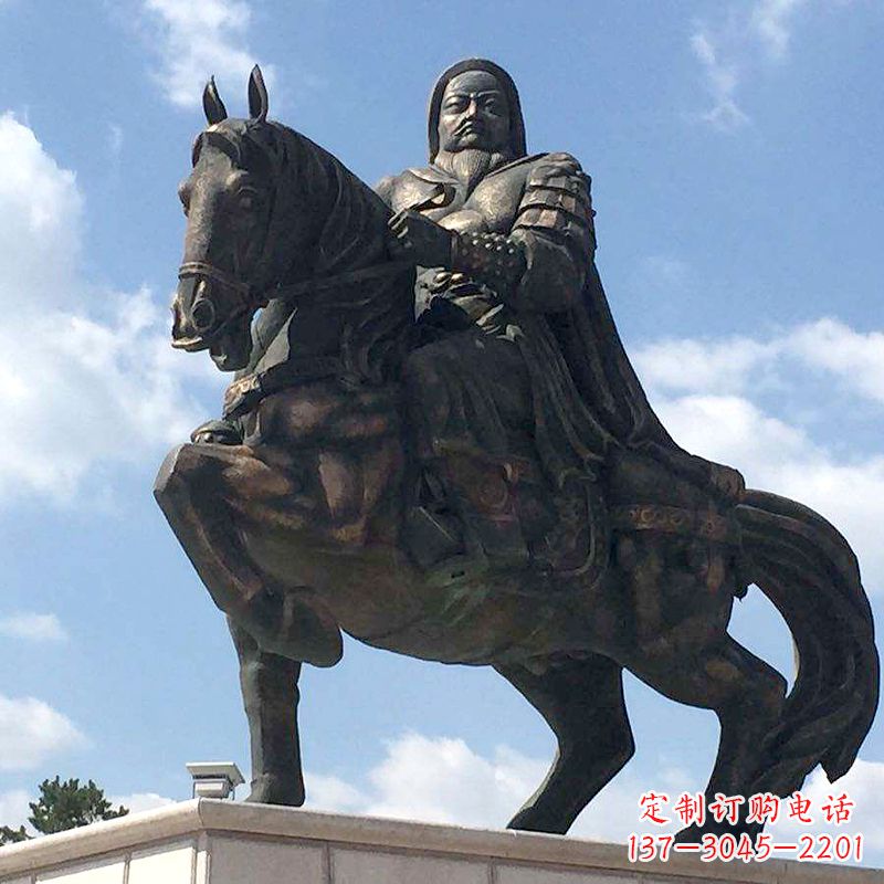 聊城成吉思汗驰骋铜像象征着不朽的传奇