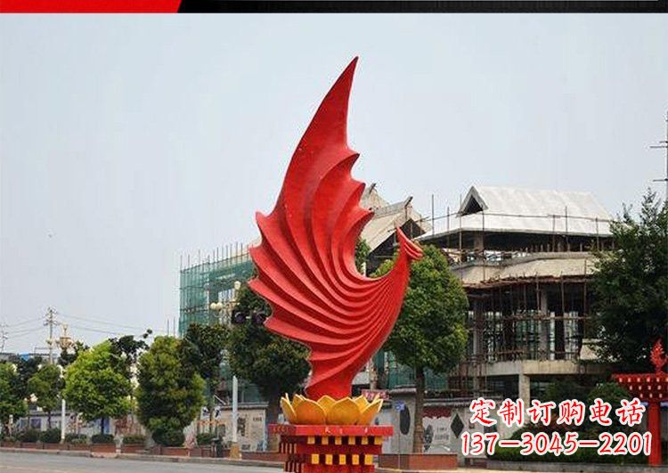 聊城城市的至高象征——不锈钢凤凰雕塑