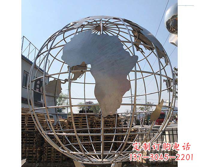聊城以城市为灵感的不锈钢地球仪雕塑