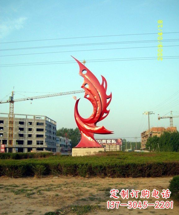 聊城不锈钢凤凰雕塑传承传统文化的艺术精品