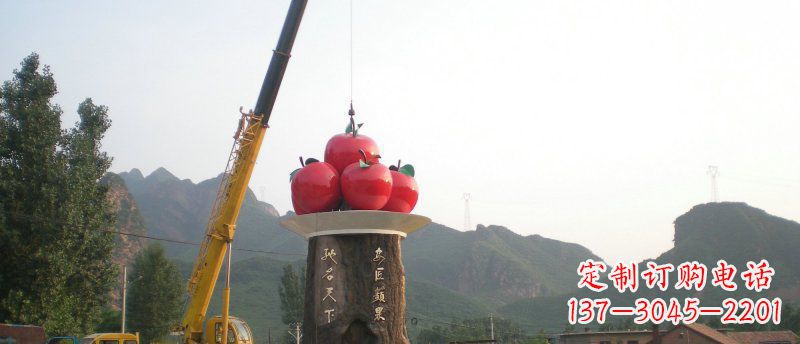 聊城不锈钢苹果雕塑缔造城市风采