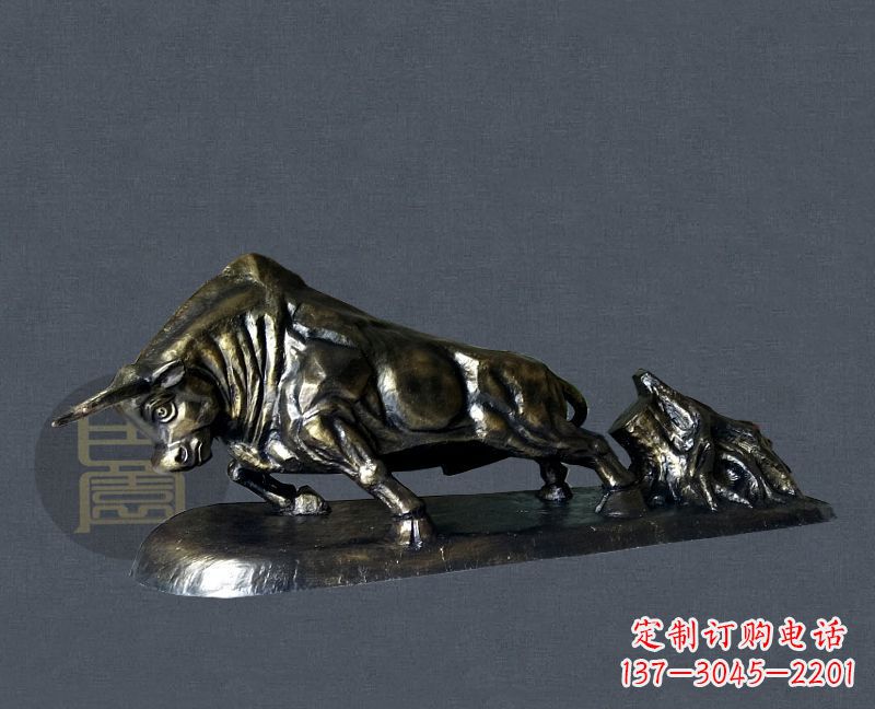 聊城缔造城市景观,铜雕拓荒牛添彩