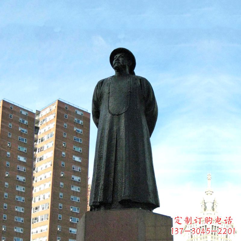 聊城林则徐雕塑标志着城市文化的名人