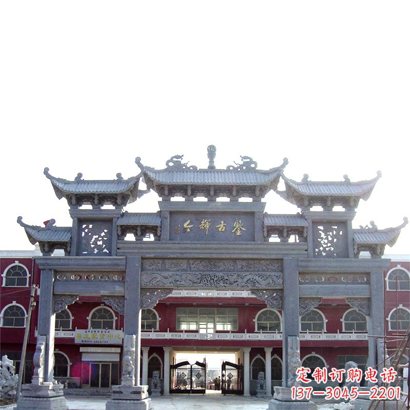 聊城石雕牌楼极致精美的城市艺术