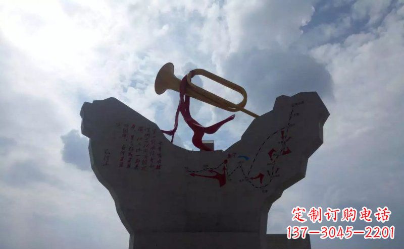 聊城革命烈士冲锋号雕塑让革命历史长存