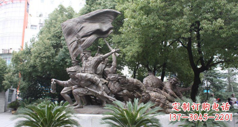 聊城革命战士的英勇雕塑