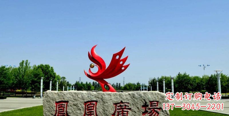 聊城不锈钢凤凰雕塑奔放优雅的艺术之作
