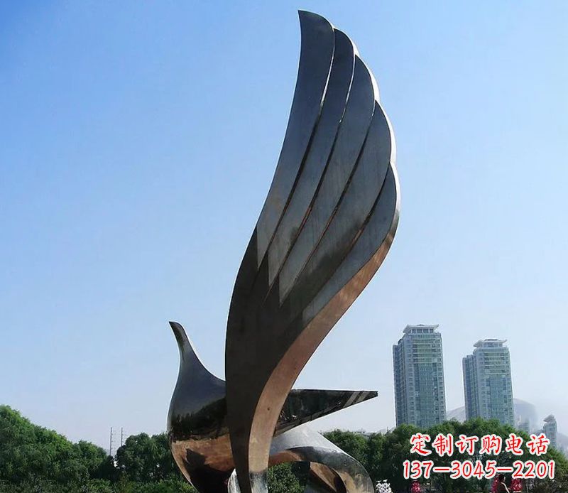 聊城抽象翅膀雕塑不锈钢