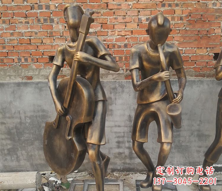聊城抽象吹萨克斯人物铜雕