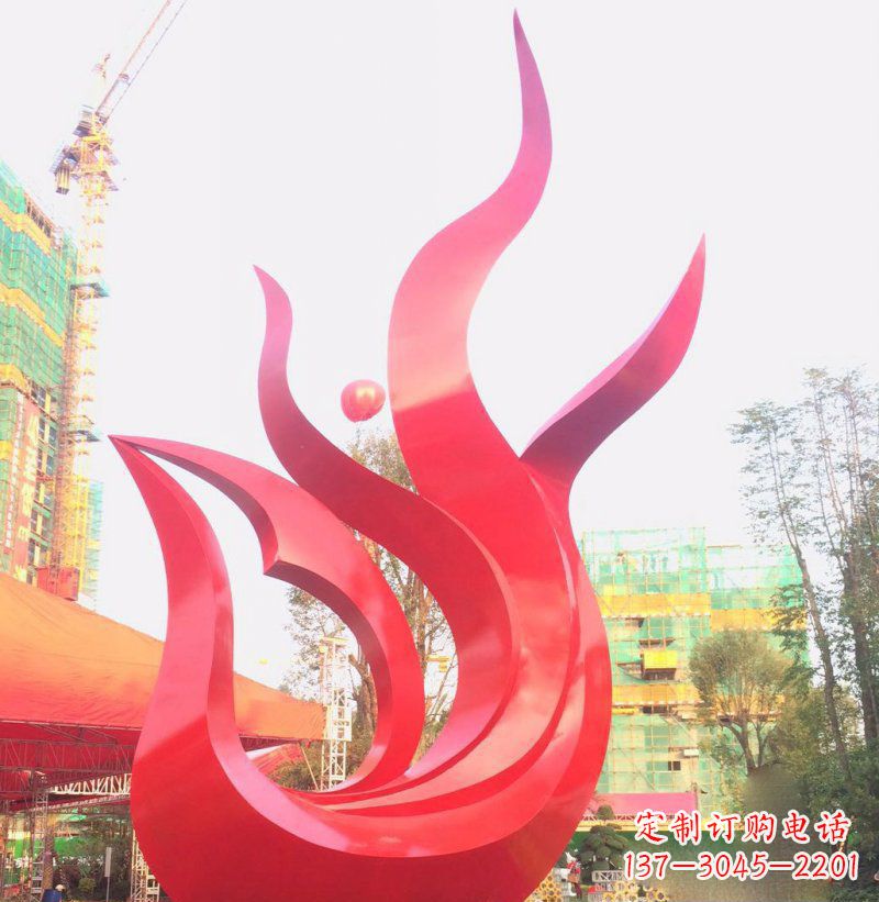 聊城抽象凤凰广场不锈钢雕塑