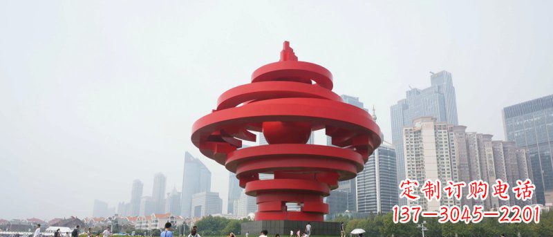 聊城火炬雕塑标志五月风光
