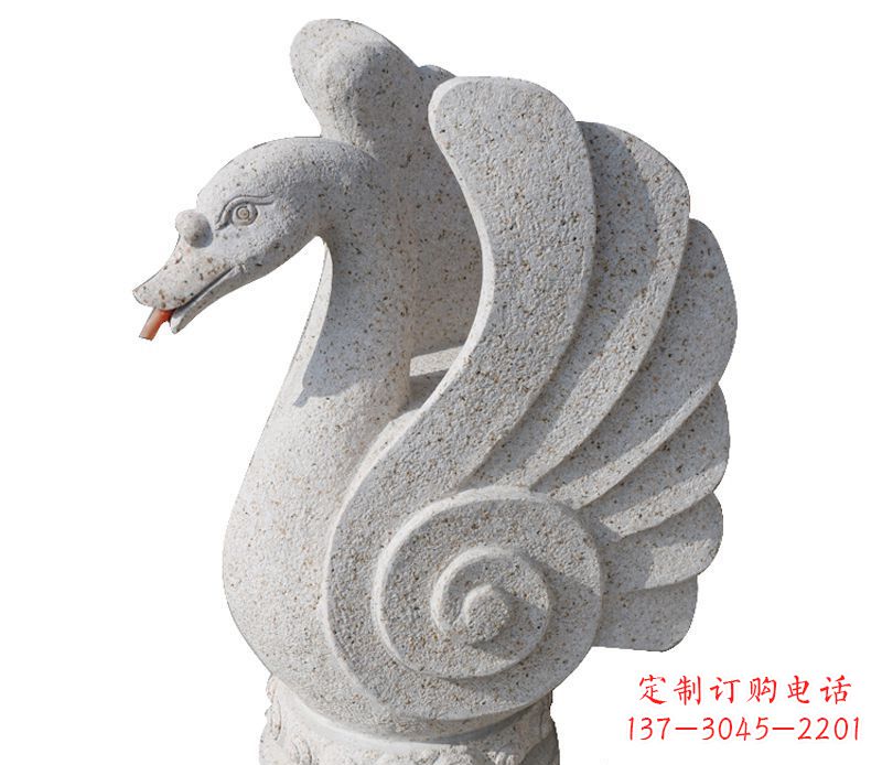 聊城抽象喷水天鹅石雕 (2)