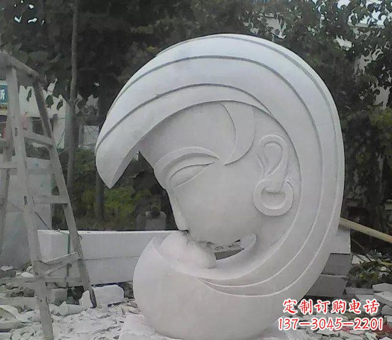 聊城抽象人物头像石雕