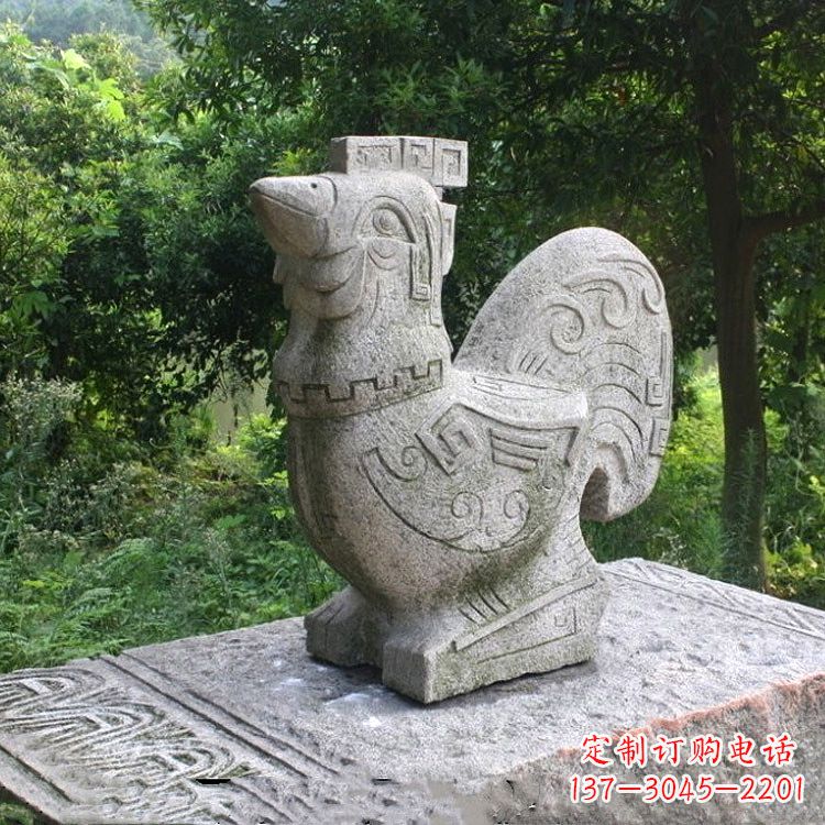 聊城抽象生肖酉鸡动物石雕塑