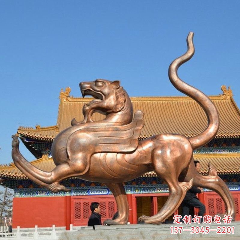 聊城传统文化动物雕塑纯铜白虎雕塑