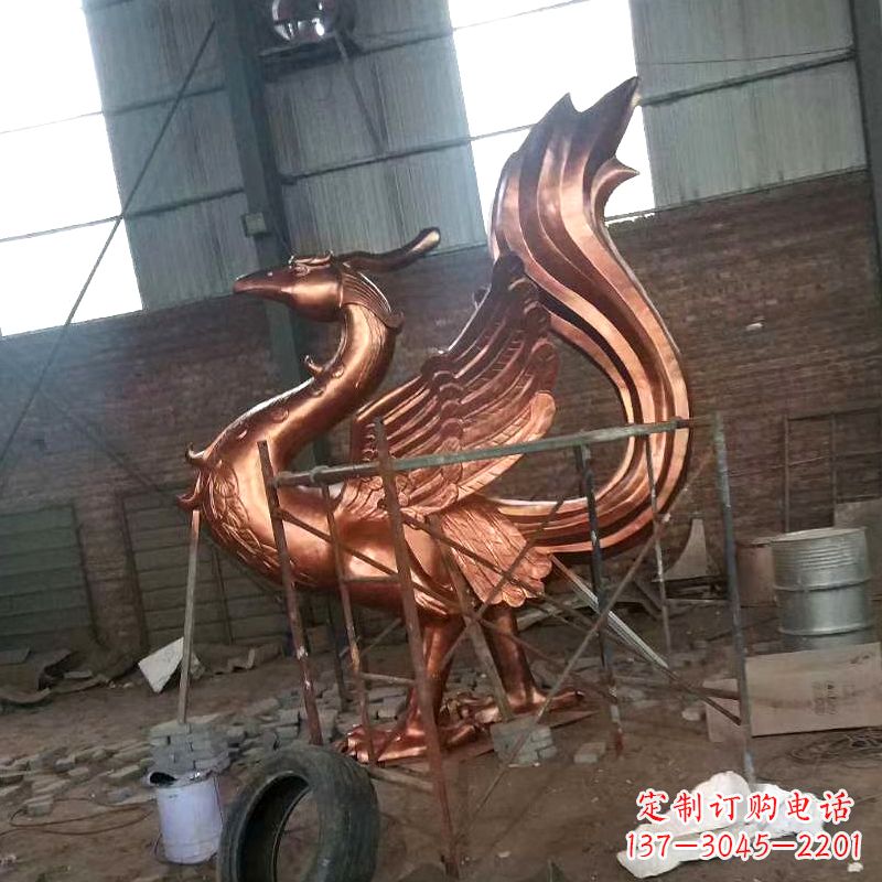 聊城朱雀神兽纯铜陵光神君雕塑