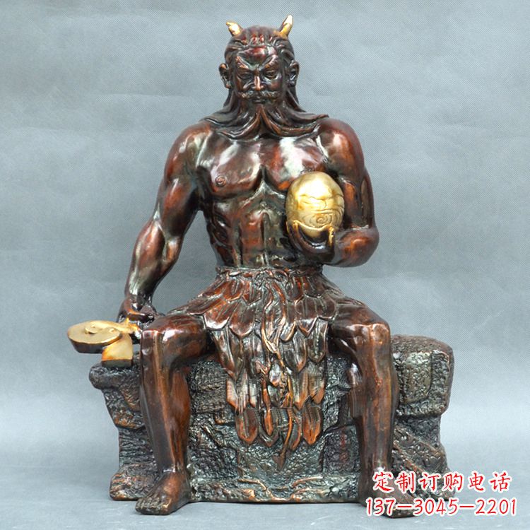聊城神农大帝坐姿雕塑像