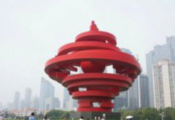 聊城火炬雕塑标志五月风光