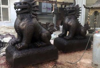 聊城精美纯铜獬豸雕塑中国古代神兽雕刻之美