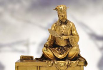 聊城纯铜诸葛亮雕塑象征中国智慧