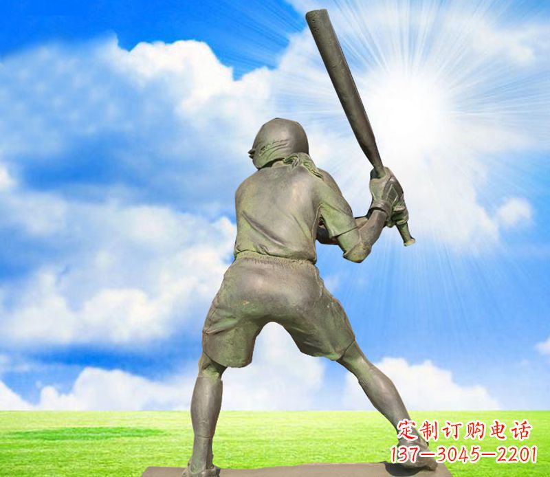 聊城纪念棒球精美的棒球雕塑