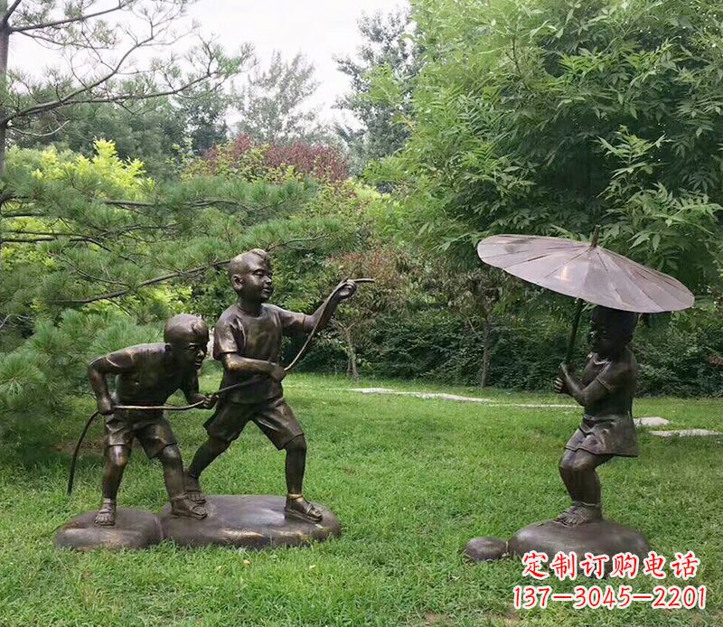 聊城纪念儿童的美好时光——铜雕塑