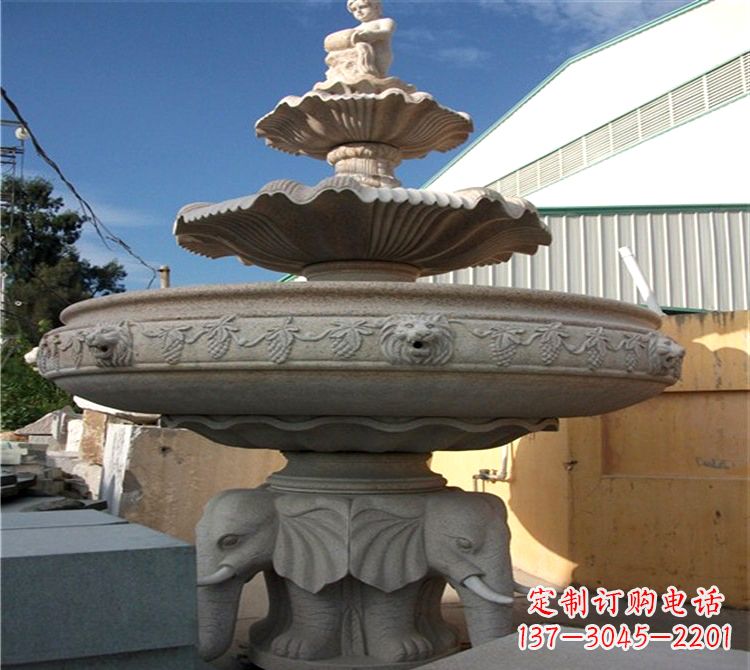 聊城雕刻出美景大钵石雕塑的天鹅