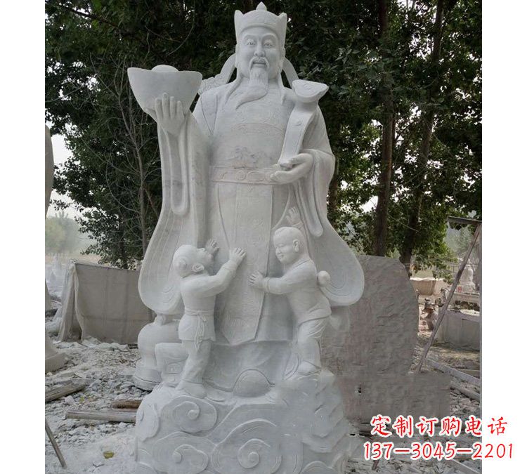 聊城大理石财神雕塑——守护家庭繁荣
