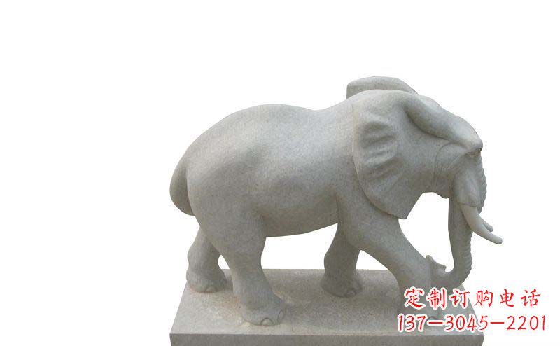 聊城大象雕塑大理石大象公园的精美艺术