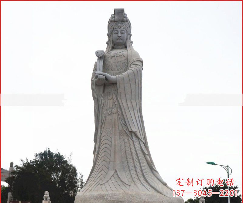 聊城大理石大型妈祖神像雕塑