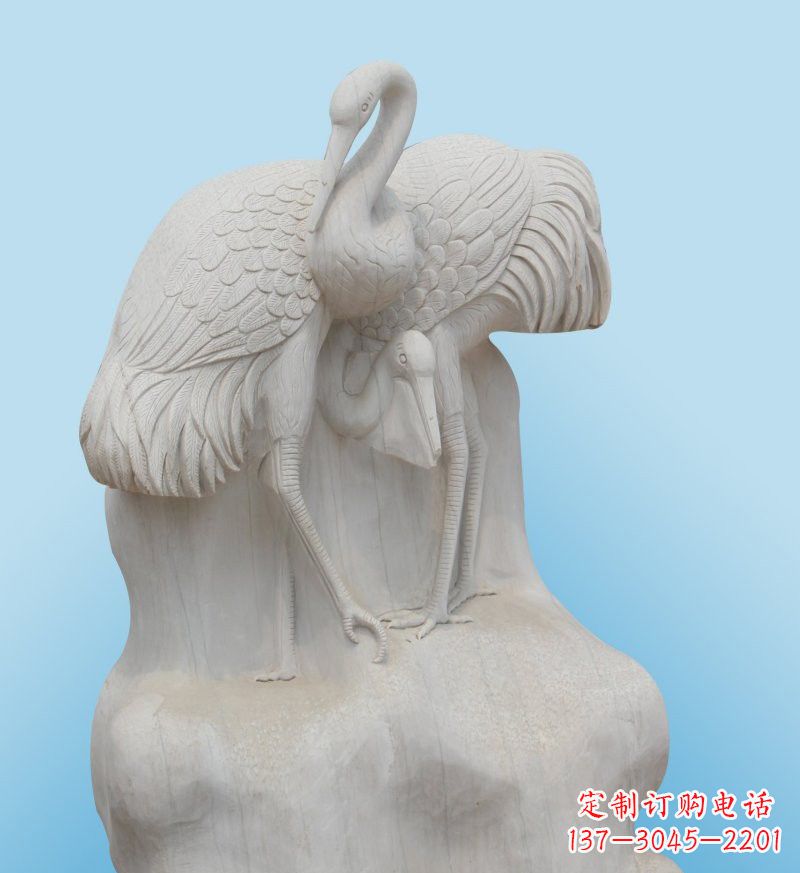 聊城大理石制作的丹顶鹤雕塑