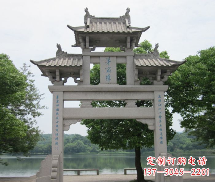 聊城大理石单门牌楼雕塑精美的艺术瑰宝