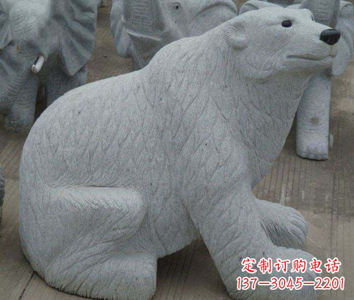 聊城精美大理石雕刻的北极熊