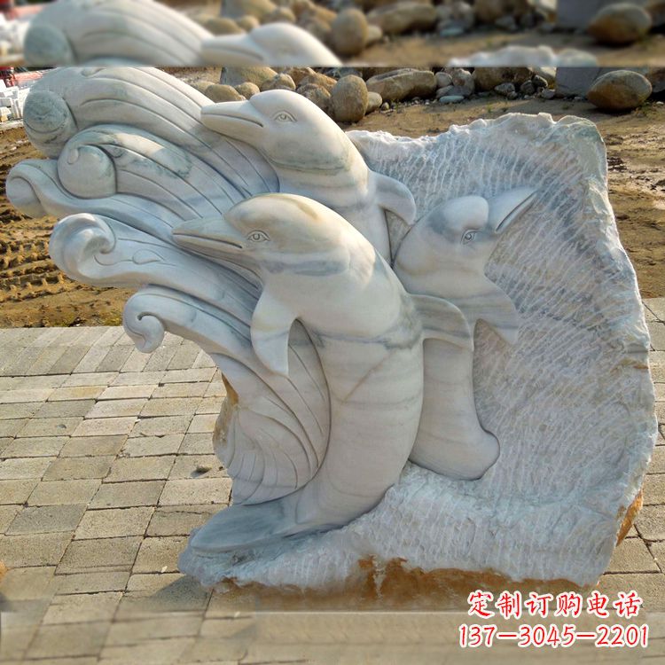 聊城海豚雕塑以大理石精美绝伦