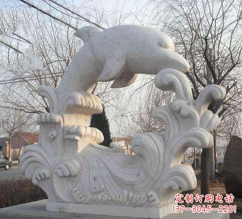 聊城海豚浪花大理石雕塑