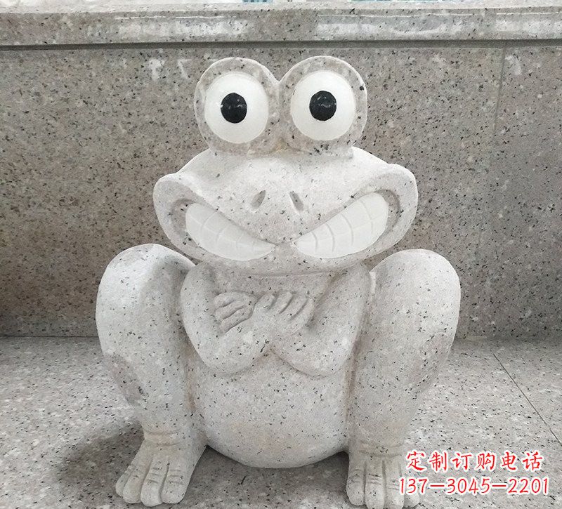 聊城大理石公园精美青蛙雕塑