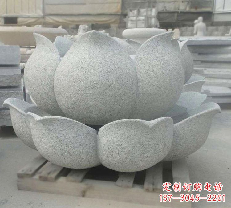 聊城高雅精美的大理石公园莲花喷泉雕塑