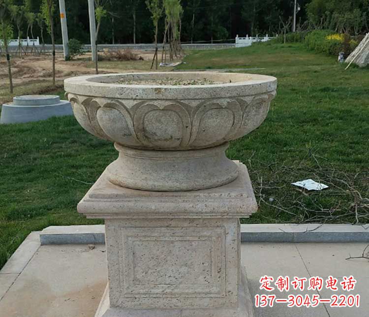 聊城大理石花盆石雕