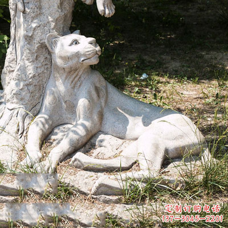聊城风采灵动的大理石金钱豹雕塑