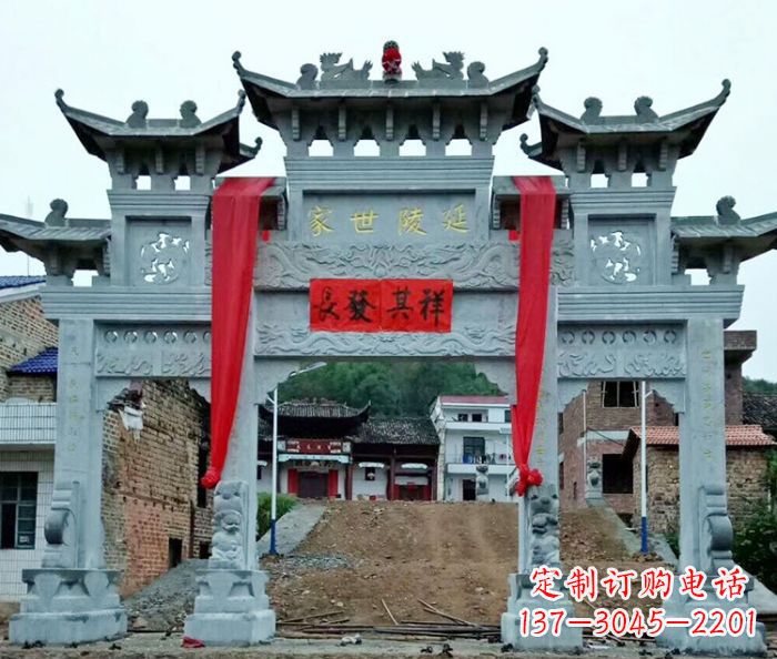 聊城精美大理石牌坊雕塑